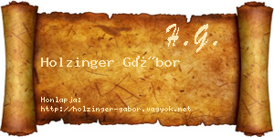 Holzinger Gábor névjegykártya